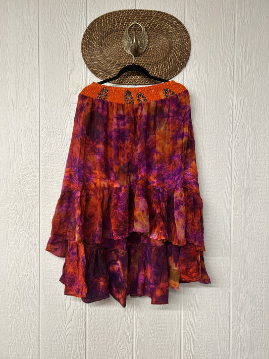 Crepe Sari Dahlia Skirt 1026 062