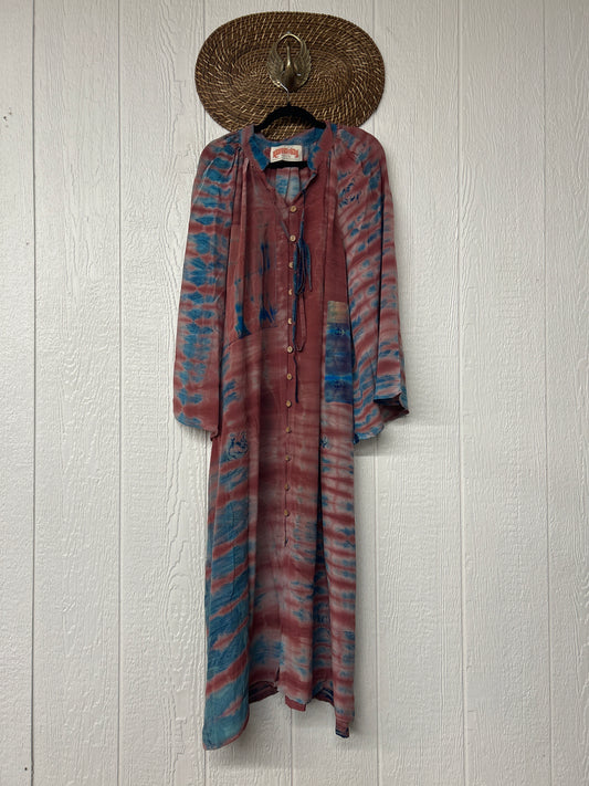 Crepe Sari Woodstock Duster Dress 0226 052