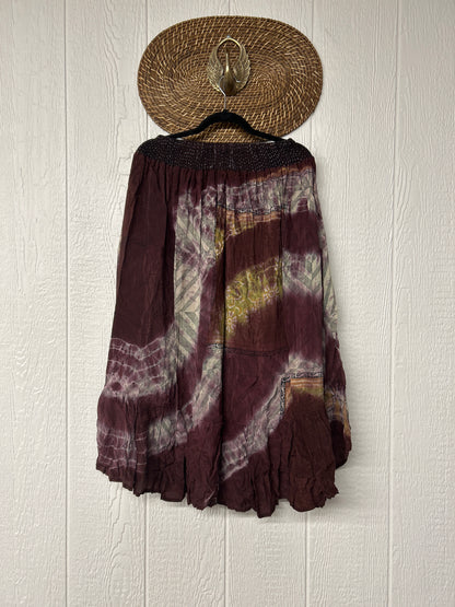 Crepe Sari Dahlia Skirt 1026 011