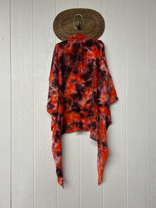 Crepe Sari Summer Nirvana Button Down 0626 052