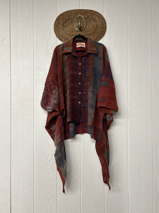 Crepe Sari Summer Nirvana Button Down 0626 184