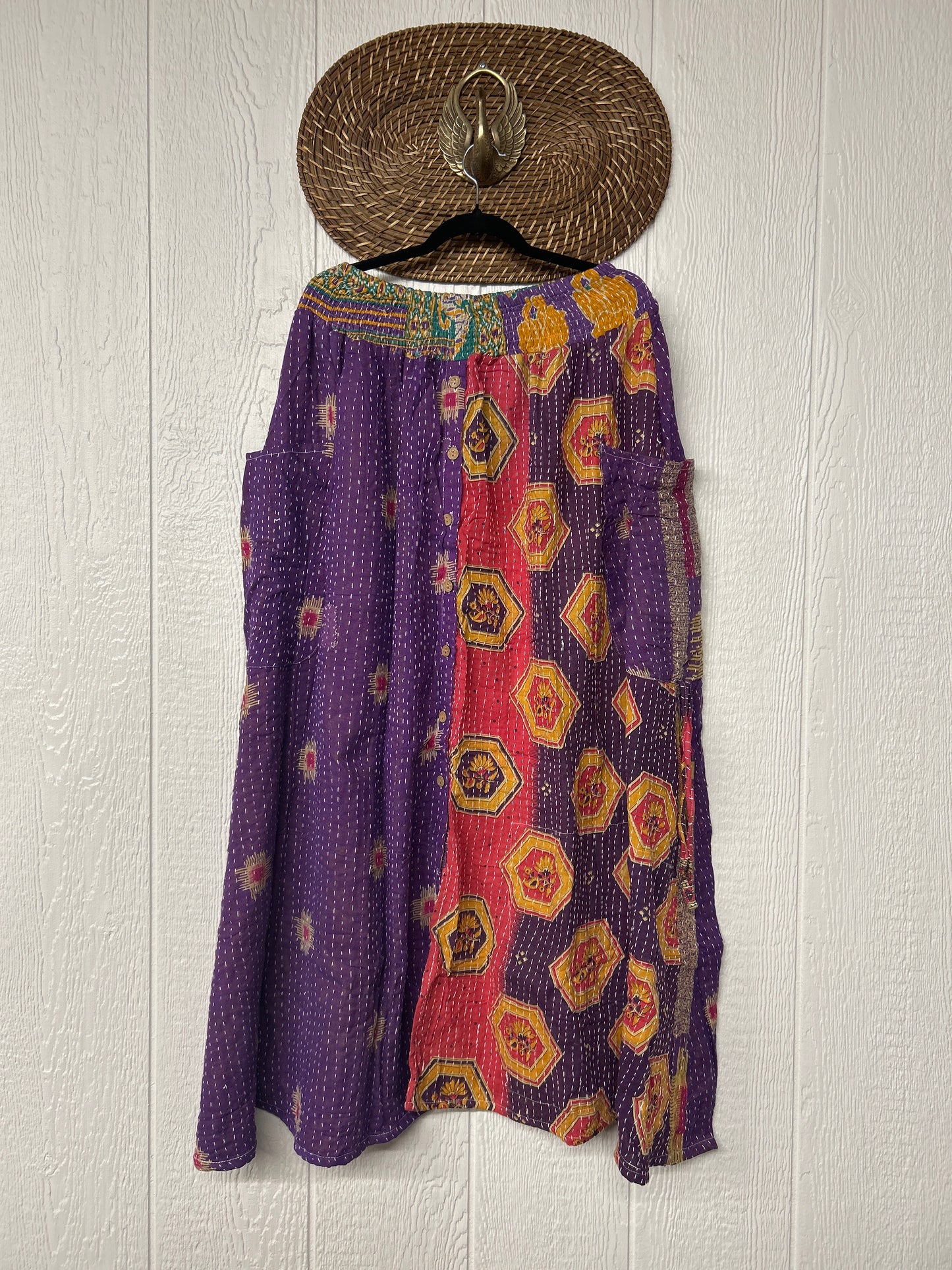 Pareo Kantha Butterfly Cargo Skirt 0426 006