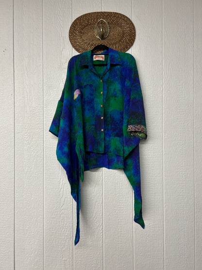 Crepe Sari Summer Nirvana Button Down 0626 078