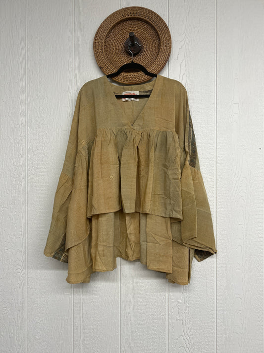Crepe Sari Bell Sleeve Gold Dust Crop 0826 005