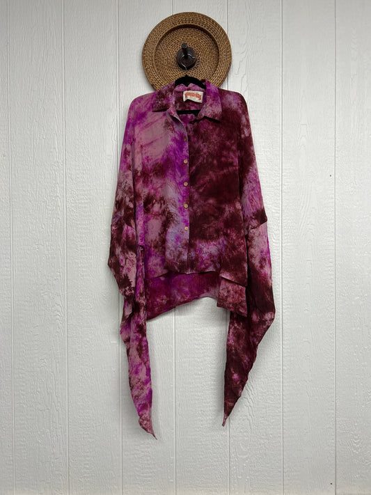 Crepe Sari Summer Nirvana Button Down 0626 209