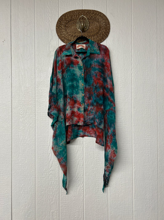 Crepe Sari Summer Nirvana Button Down 0626 040