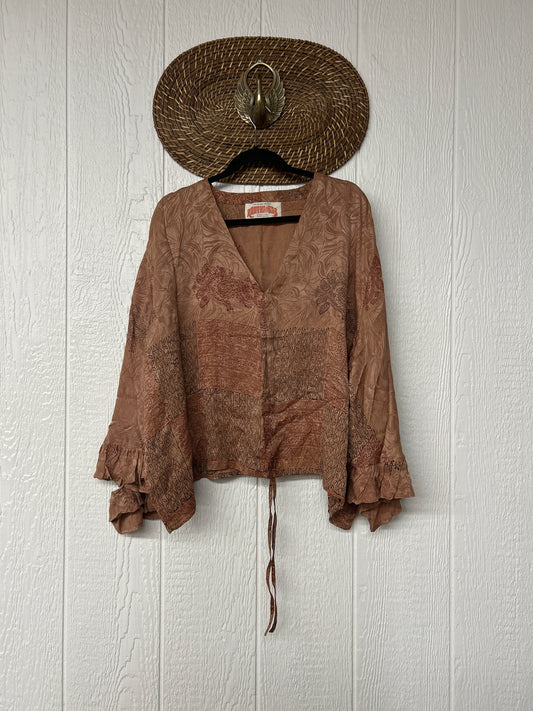 Crepe Sari Bell Sleeve Butterfly Top 0326 268