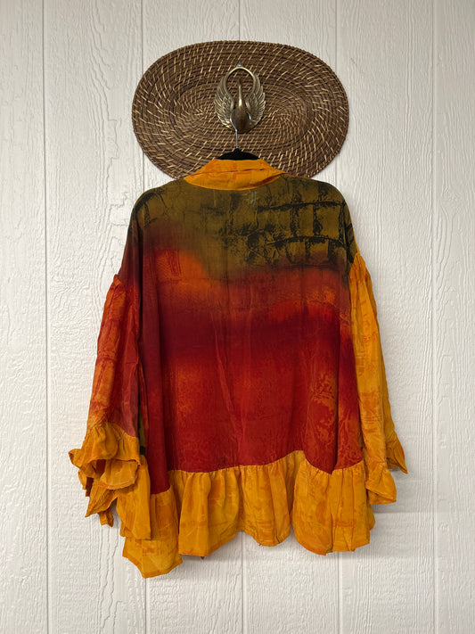 Crepe Sari Wild Rose Top 1225 209