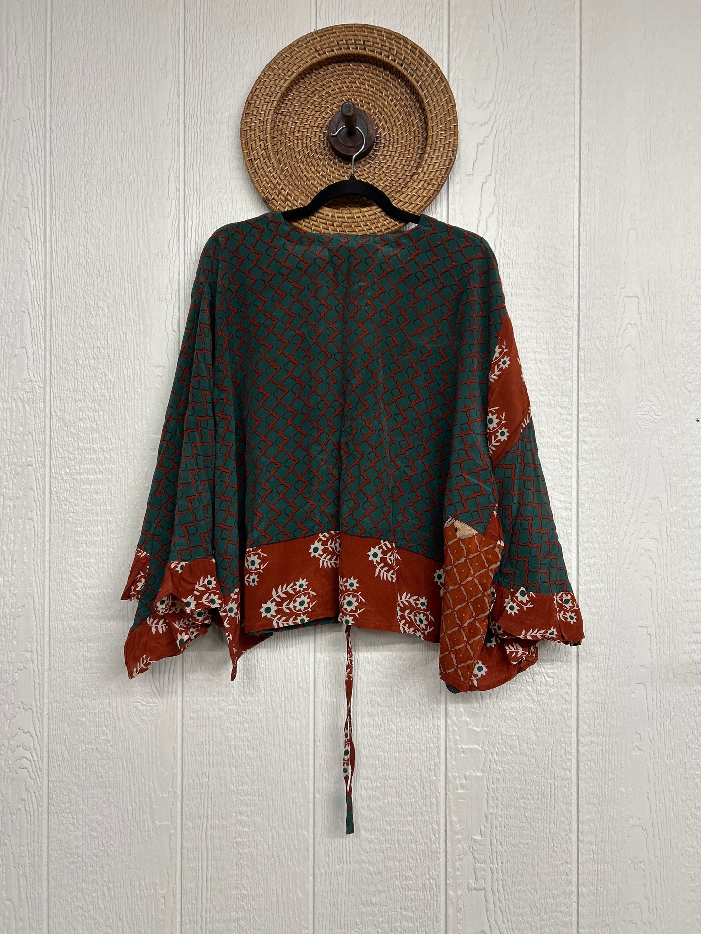 Crepe Sari Bell Sleeve Butterfly Top 0326 113