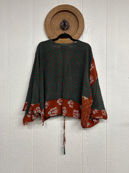 Crepe Sari Bell Sleeve Butterfly Top 0326 113