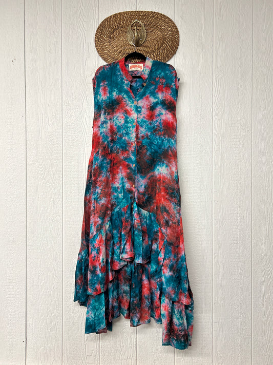 Crepe Sari Summer Dahlia Duster 0726 056