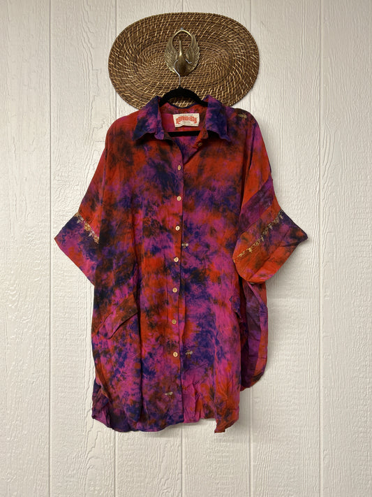 Crepe Sari Free To Be Button Down 0626 109