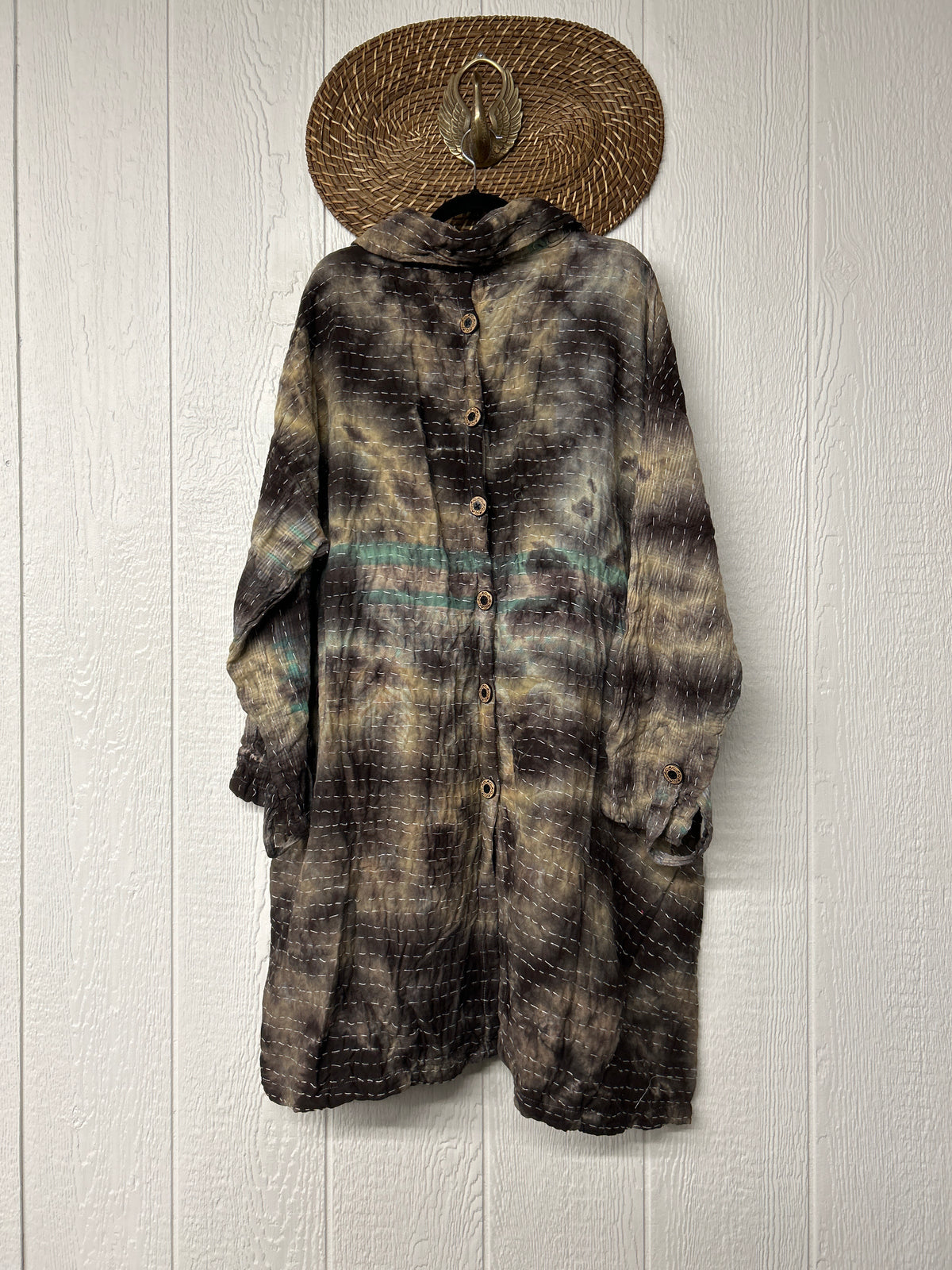 Aura Edit Koverlet Button Down Trench Coat 1026 013