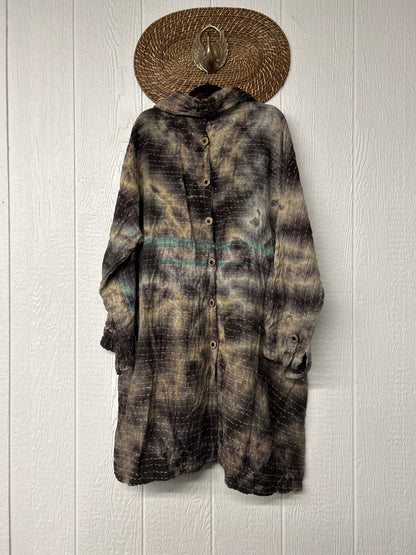 Aura Edit Koverlet Button Down Trench Coat 1026 013