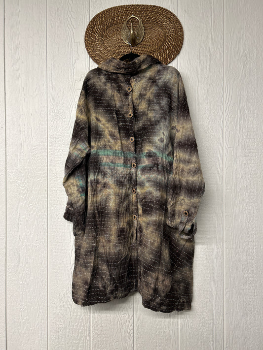 Aura Edit Koverlet Button Down Trench Coat 1026 013
