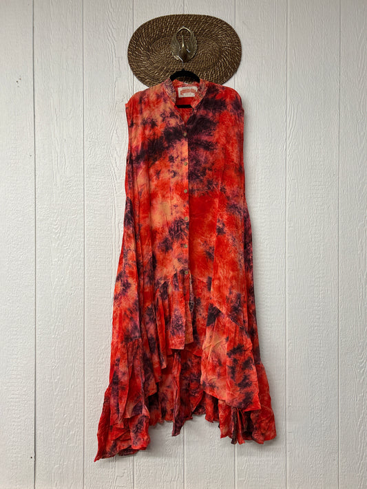 Crepe Sari Summer Dahlia Duster 0726 074