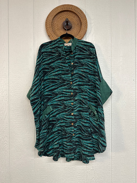 Crepe Sari Free To Be Button Down R0326 001