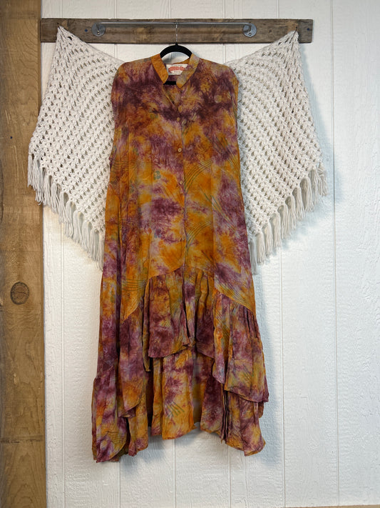 Crepe Sari Summer Dahlia Duster 0726 252