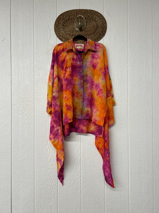 Crepe Sari Summer Nirvana Button Down 0626 021