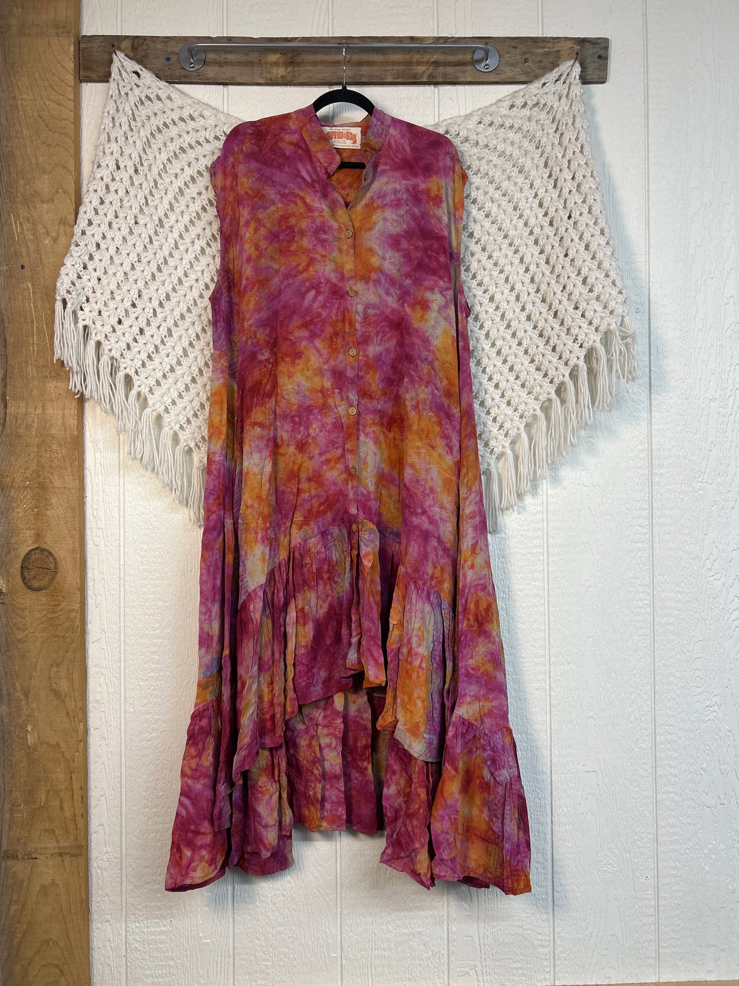 Crepe Sari Summer Dahlia Duster 0726 241