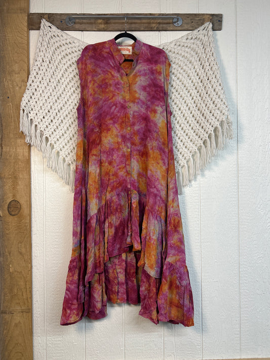 Crepe Sari Summer Dahlia Duster 0726 241