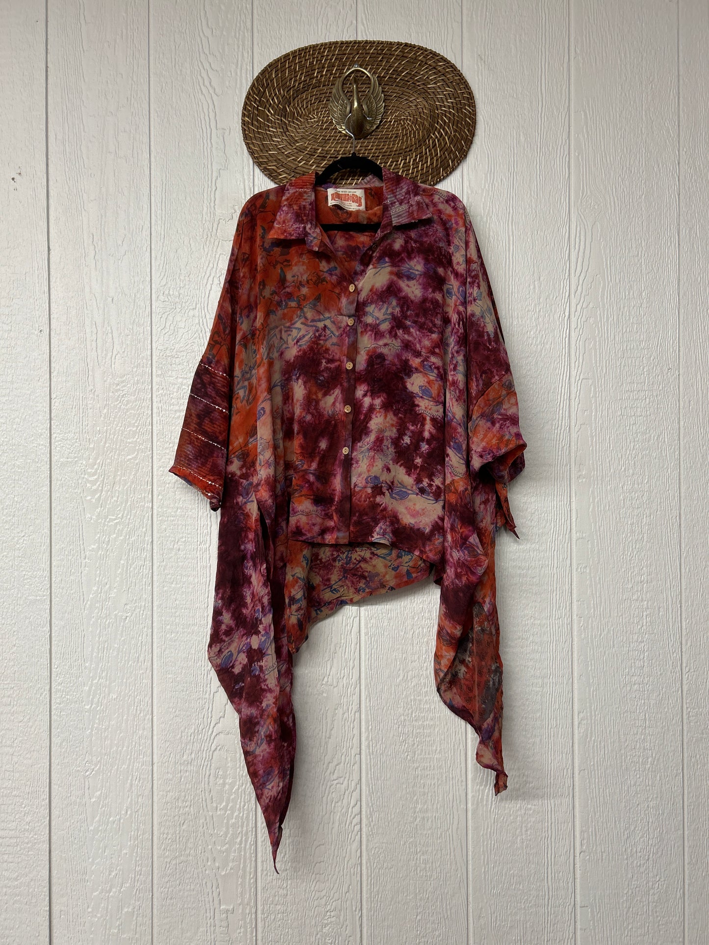 Crepe Sari Summer Nirvana Button Down 0626 090