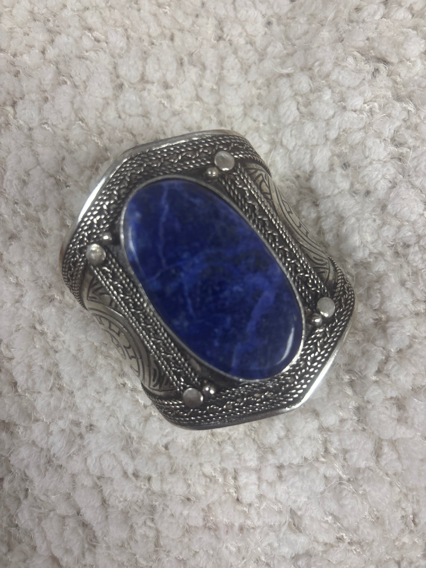 Tribal Lapis Cuff - Large Size with adornments