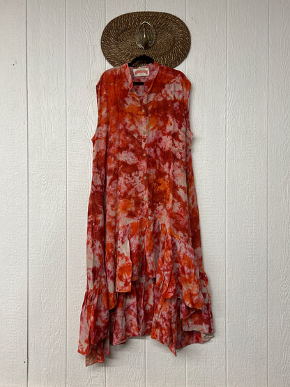 Crepe Sari Summer Dahlia Duster 0726 042