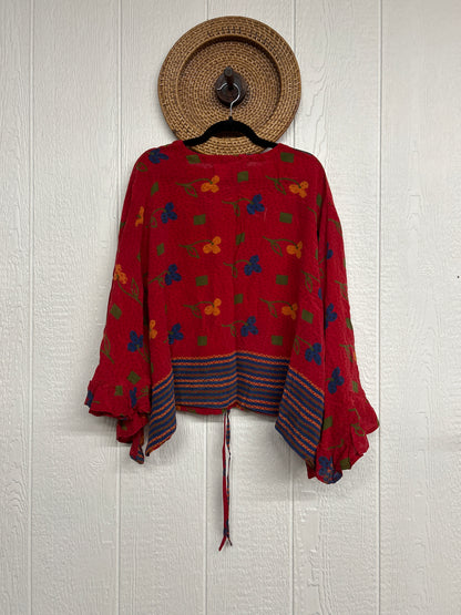 Crepe Sari Bell Sleeve Butterfly Top 0326 091
