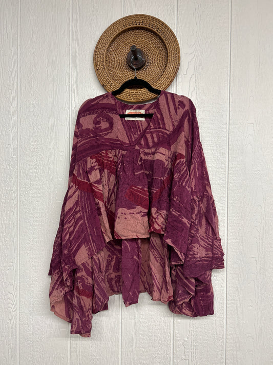 Crepe Sari Bell Sleeve Golddust Crop 0426 216