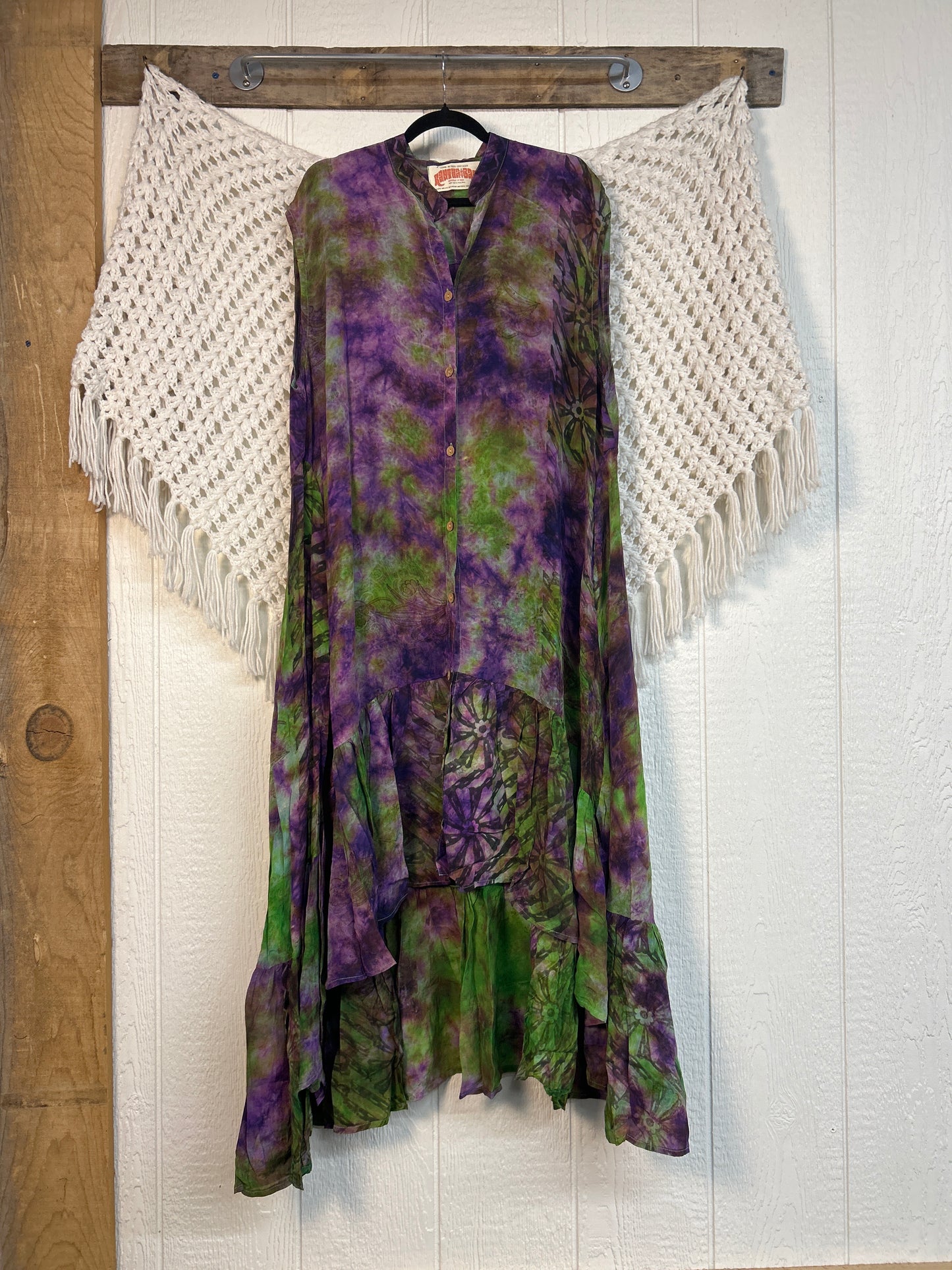 Crepe Sari Summer Dahlia Duster 0726 211