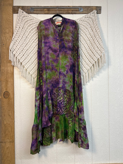 Crepe Sari Summer Dahlia Duster 0726 211