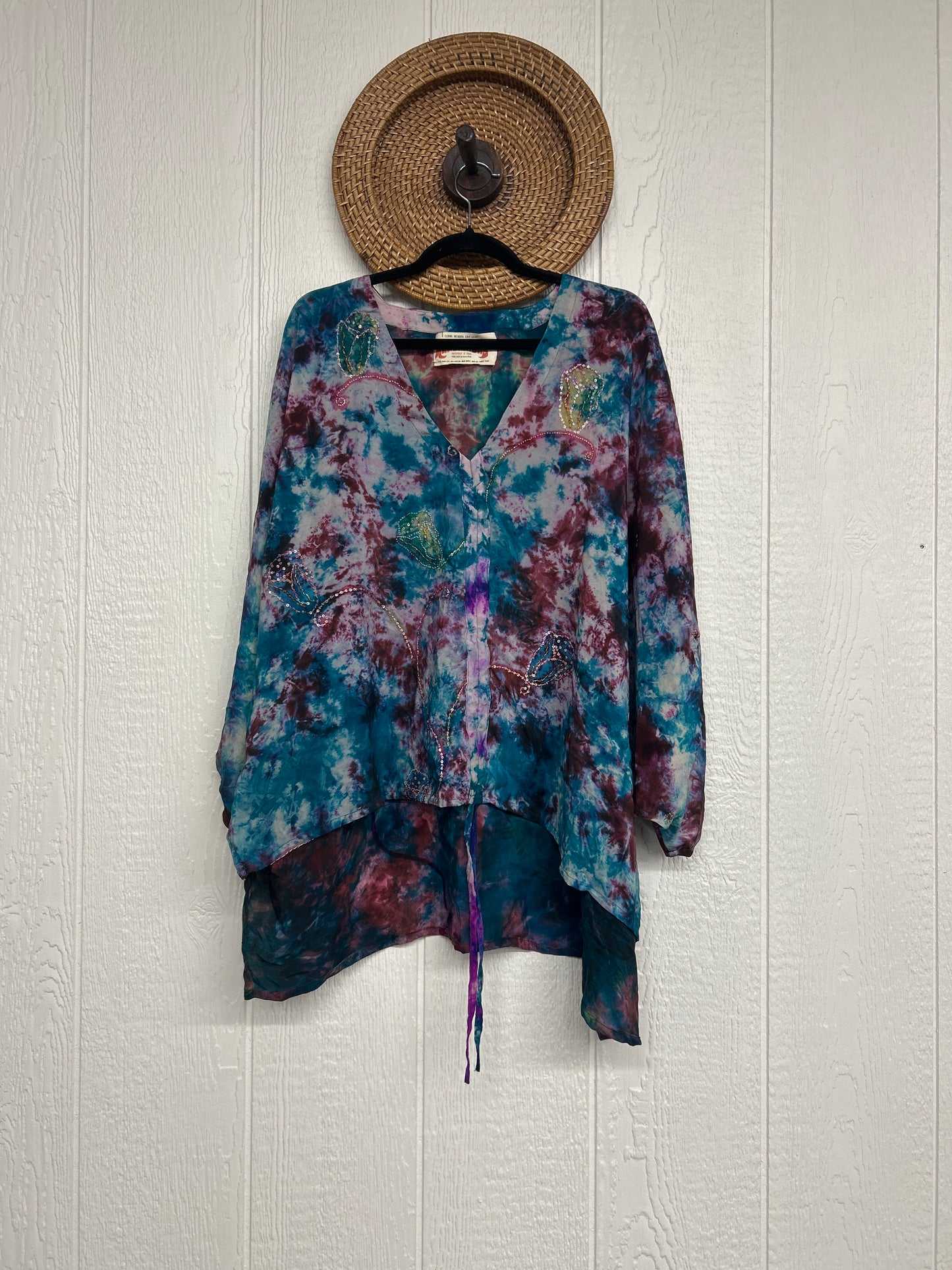 Crepe Sari Hi Lo Butterfly Top 0726 118