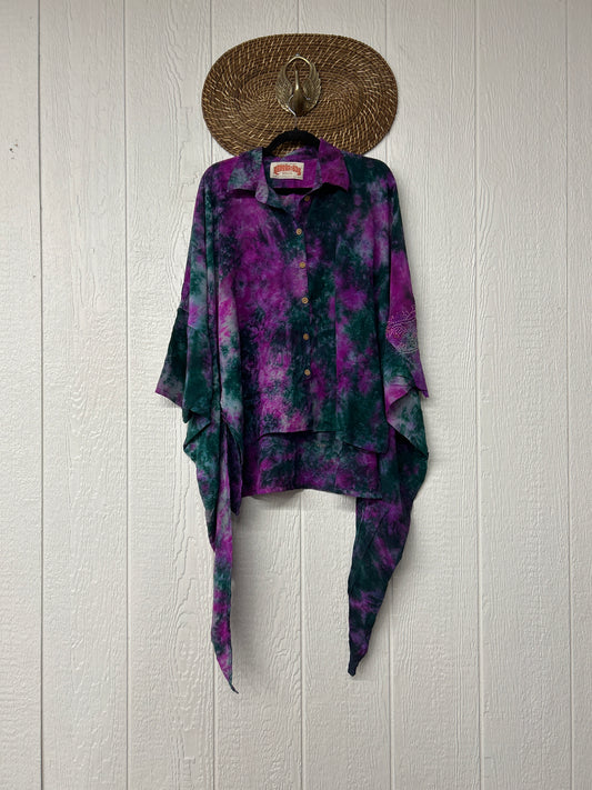 Crepe Sari Summer Nirvana Button Down 0626 087