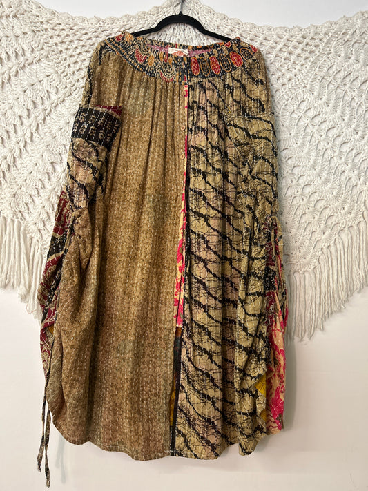 Pareo Kantha Butterfly Cargo Skirt