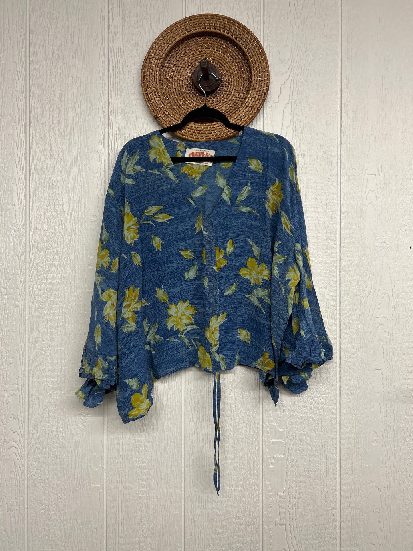 Crepe Sari Bell Sleeve Butterfly Top 0326 034
