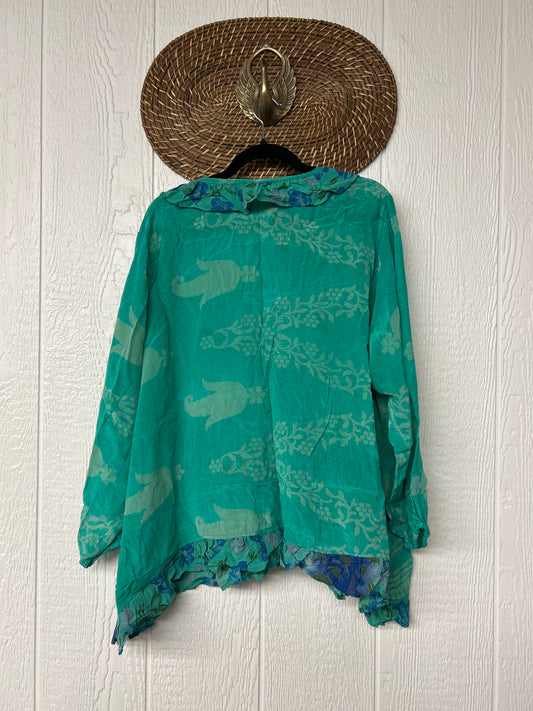 Crepe Sari Ruffle Daisy Blouse 0526 021