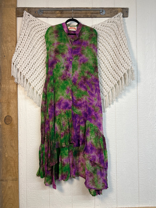 Crepe Sari Summer Dahlia Duster 0726 238