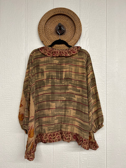 Crepe Sari Ruffle Daisy Blouse 0226 145