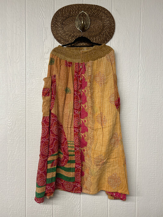 Pareo Kantha Butterfly Cargo Skirt 0426 049