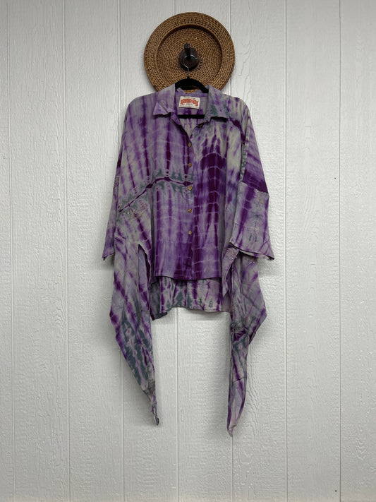 Crepe Sari Summer Nirvana Button Down 0626 240