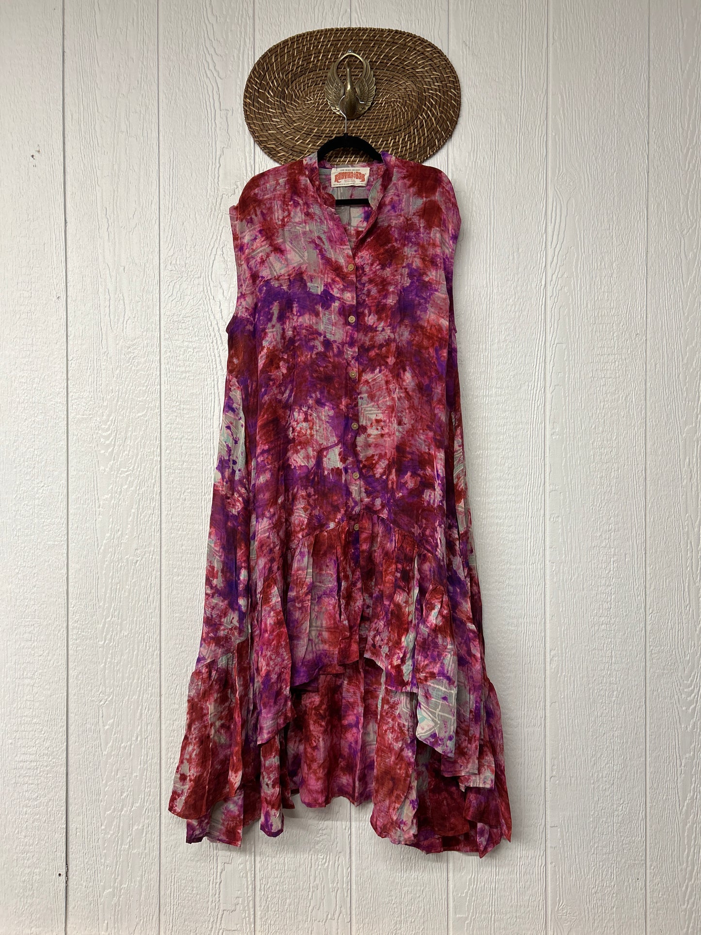 Crepe Sari Summer Dahlia Duster 0726 025