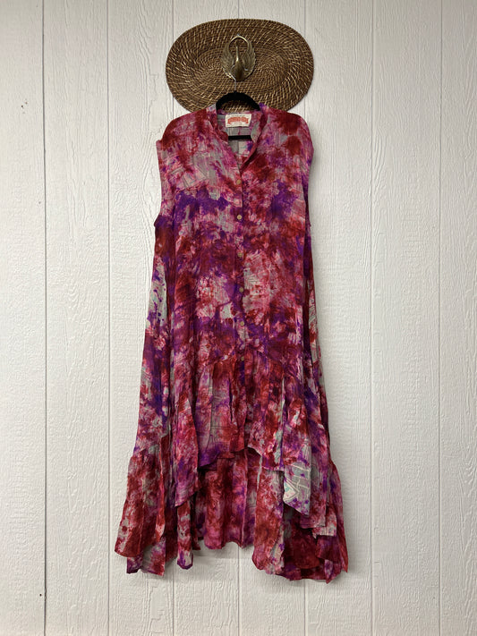 Crepe Sari Summer Dahlia Duster 0726 025