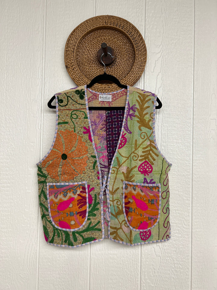 Vintage Kantha Suzani Gilet Vest 1124 029