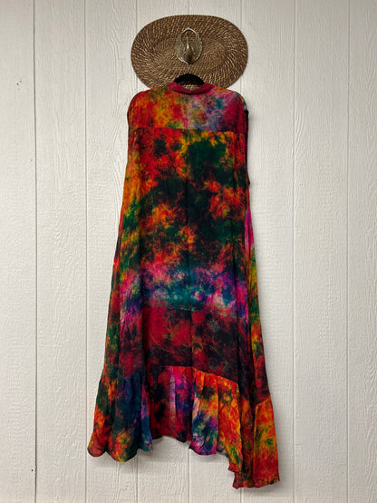 Crepe Sari Summer Dahlia Duster 0726 015