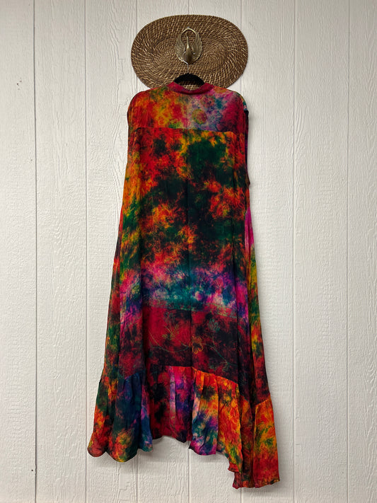 Crepe Sari Summer Dahlia Duster 0726 015