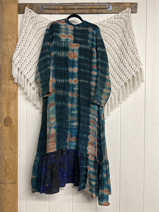 Crepe Sari Dahlia Duster Dress 0326 014