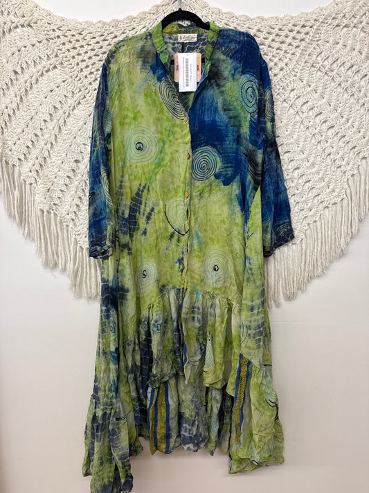 Crepe Sari Dahlia Duster Dress L0926 003