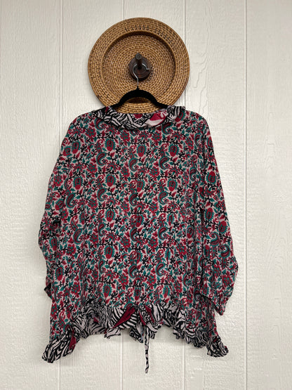 Crepe Sari Ruffle Daisy Blouse 0226 158