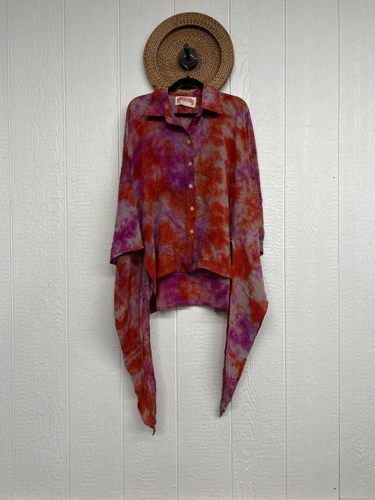 Crepe Sari Summer Nirvana Button Down 0626 208